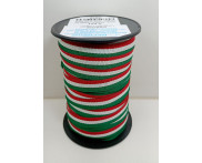 Cadarço 10 mm TRI - Verde / Branco  / Vermelho  - 50 metros